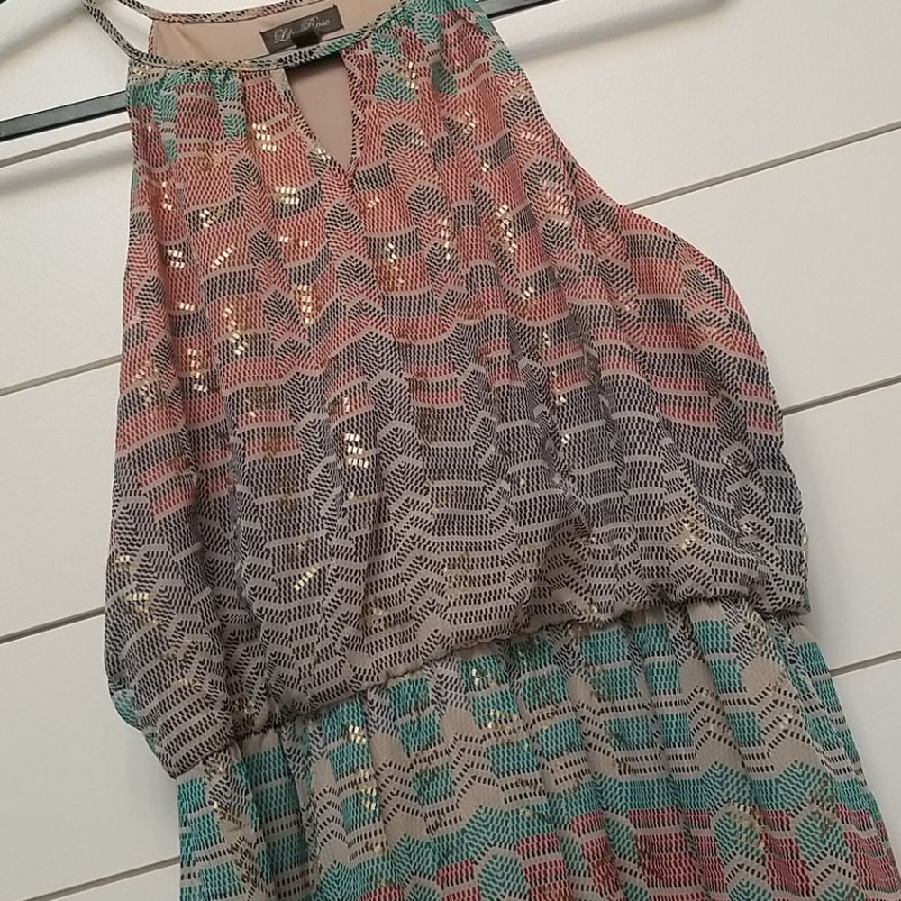Geo Shimmer Maxi Dress